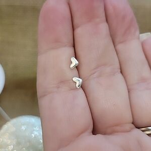 TINY TEXTURED HEART STUD EARRINGS, Choice of Color